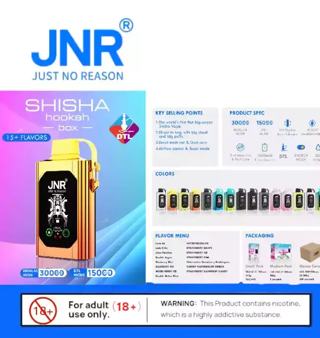 JNR Shisha Box 30000 Puffs – Vape Ultra Endurante