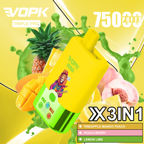 VOPK TRIPLE PRO 75000 – Vape 3 Saveurs Écran LCD