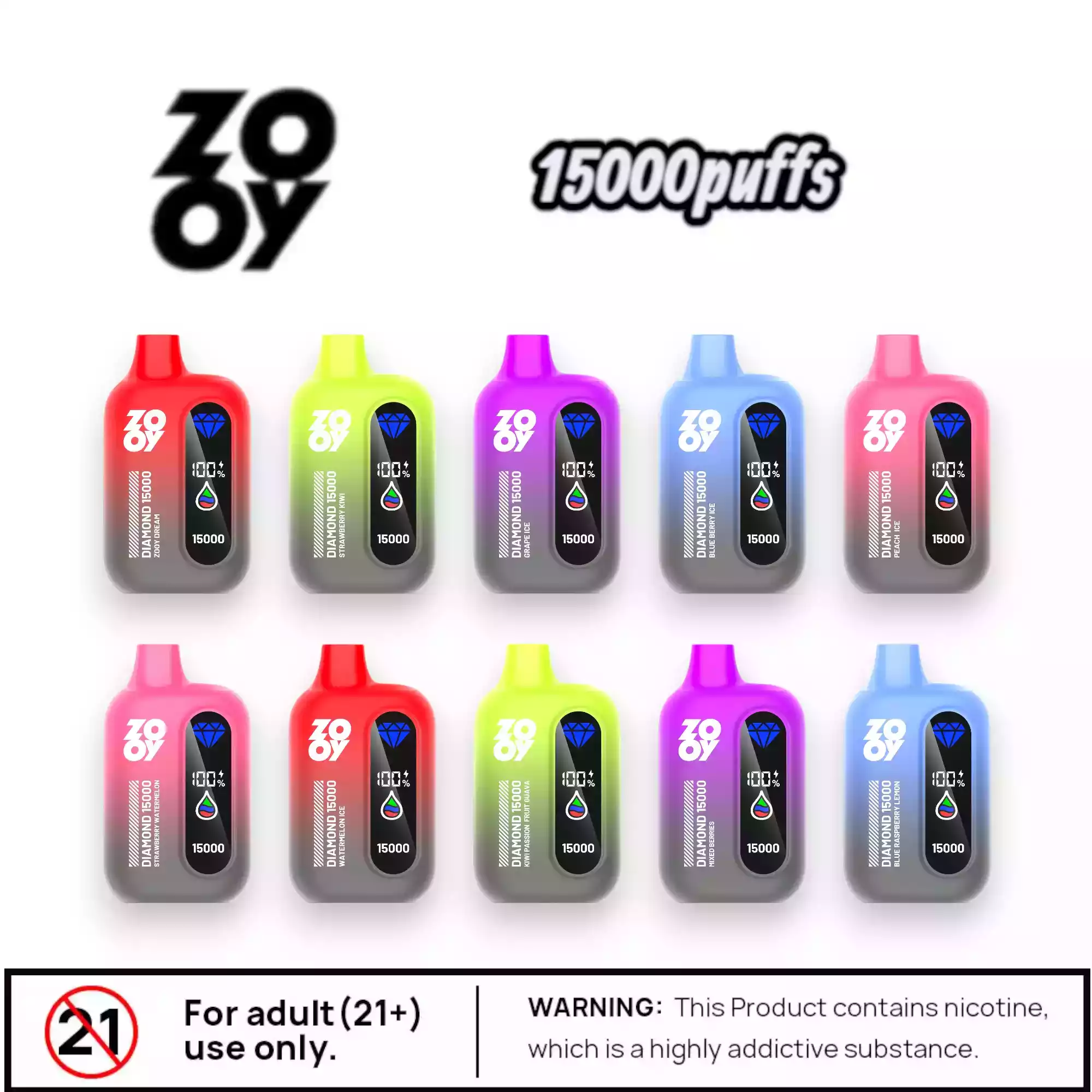Zooy Diamond 15000 – Vape Premium LED