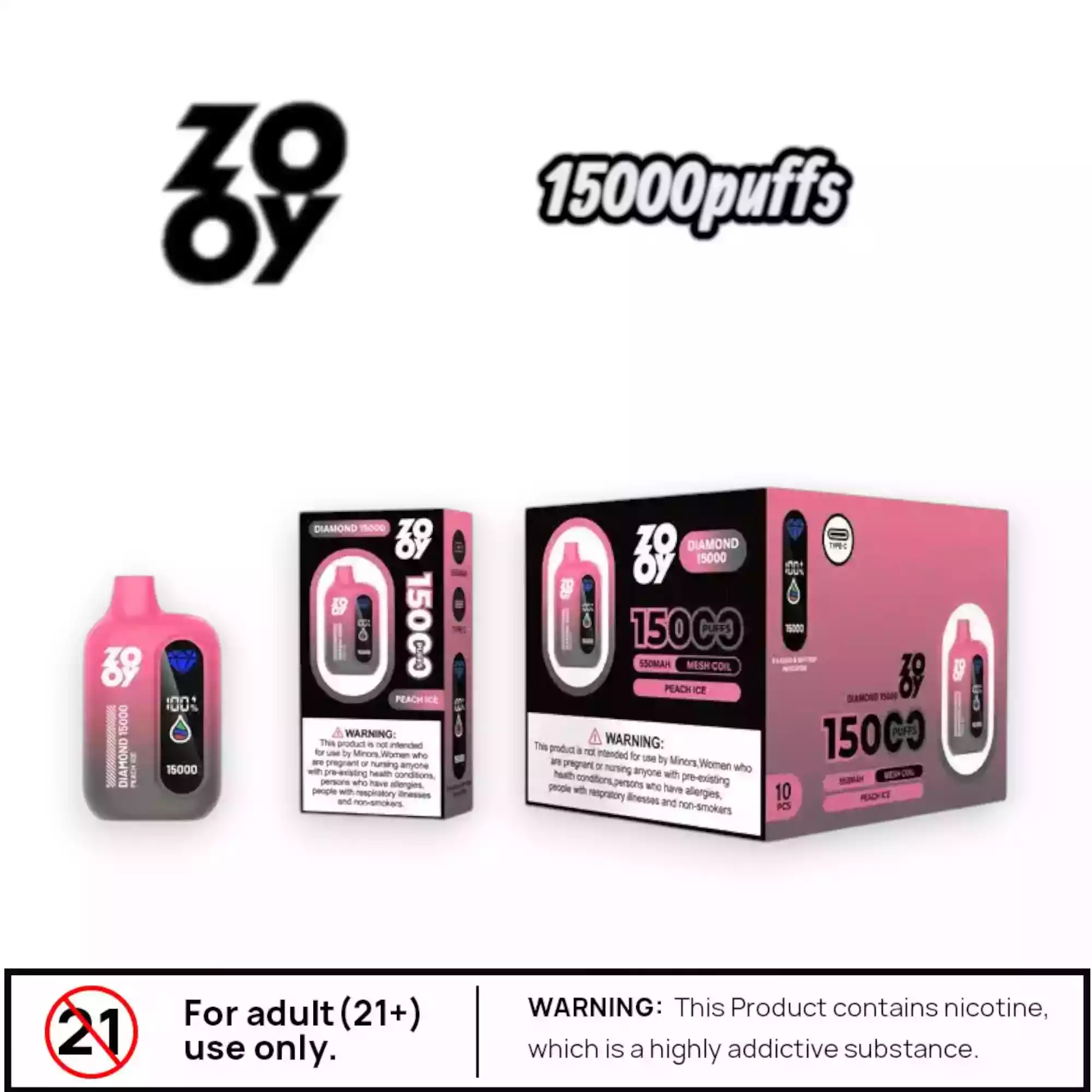 Zooy Diamond 15000 – Vape Premium LED